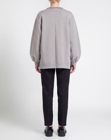 Woman Sweatshirt Grey Size L Cotton, Polyester