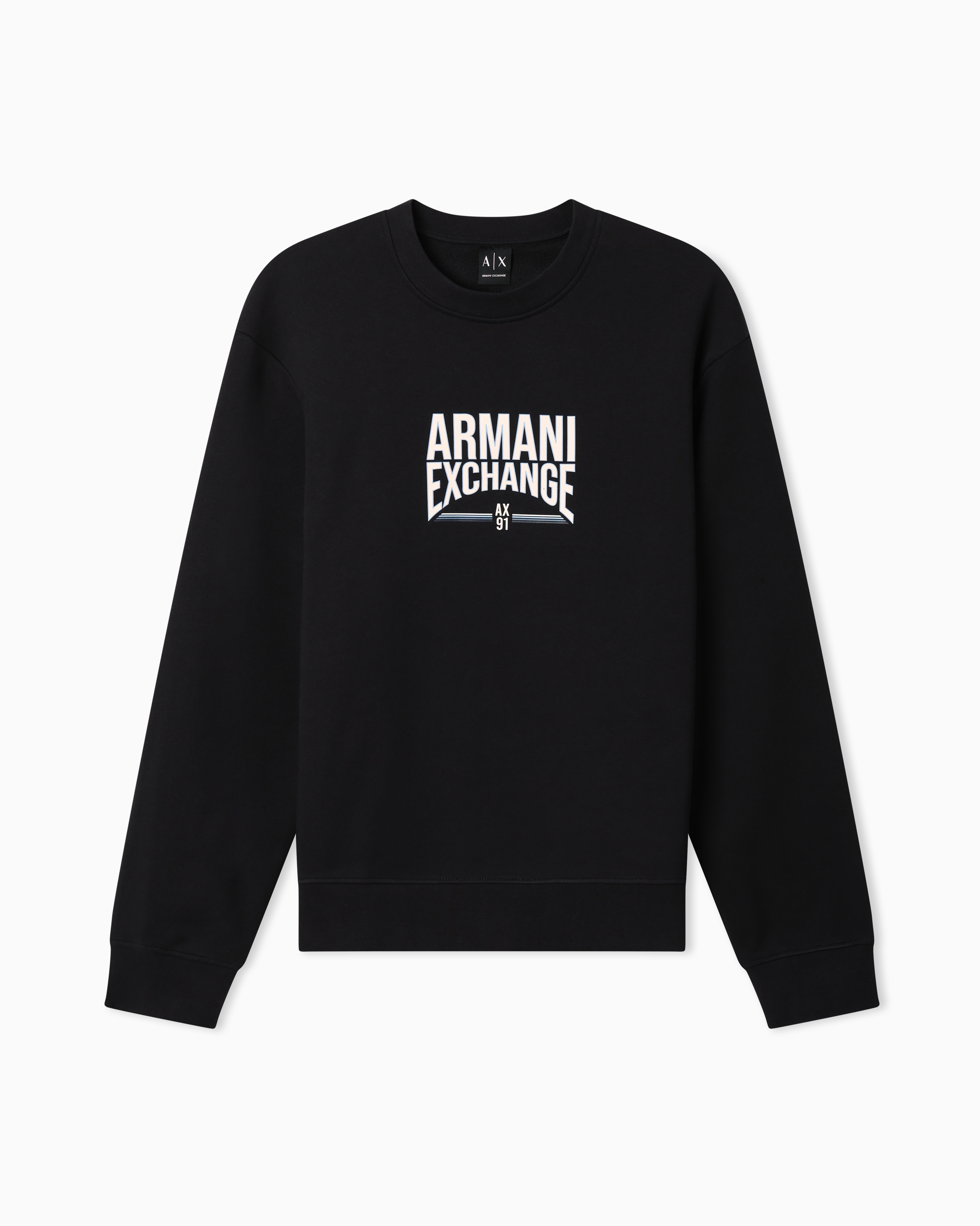 Diagonal Fleece Cotton Crewneck Sweatshirt