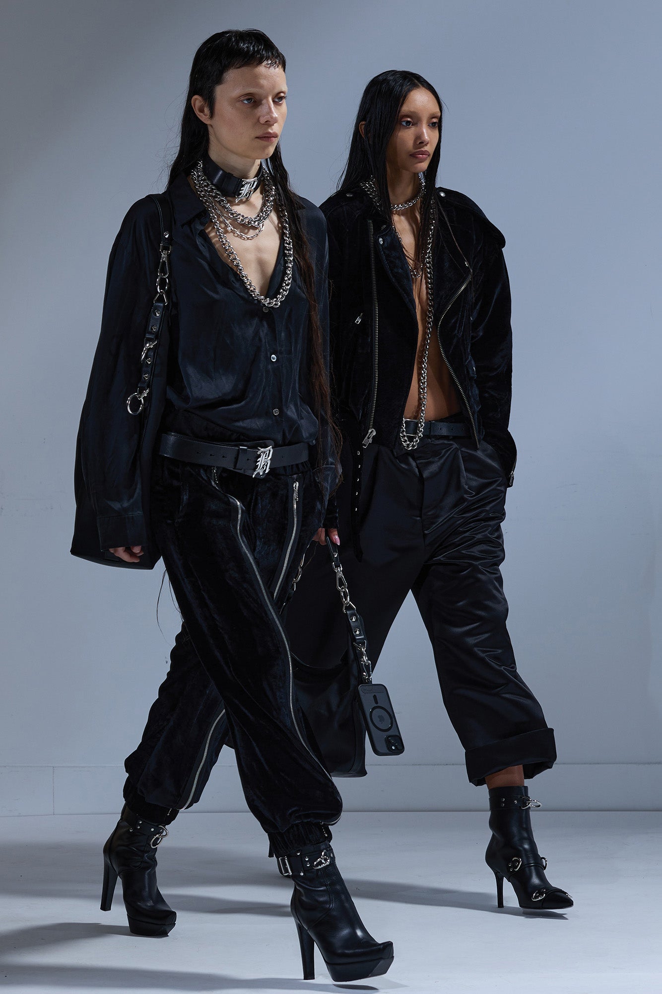 R13 Front Zipper Sweatpants - Black