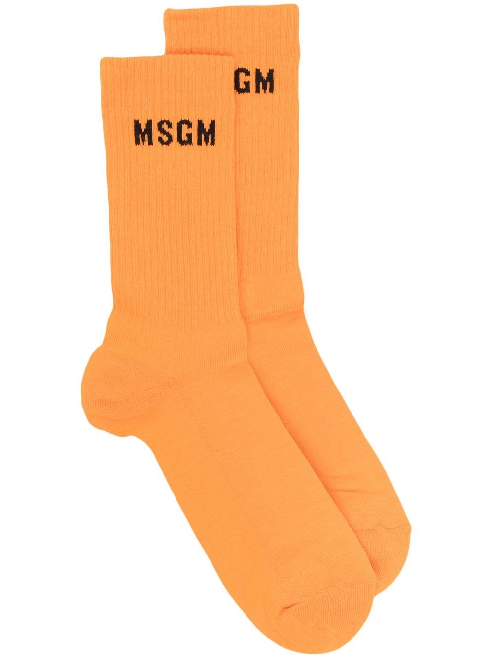 Intarsia-knit logo socks - Orange
