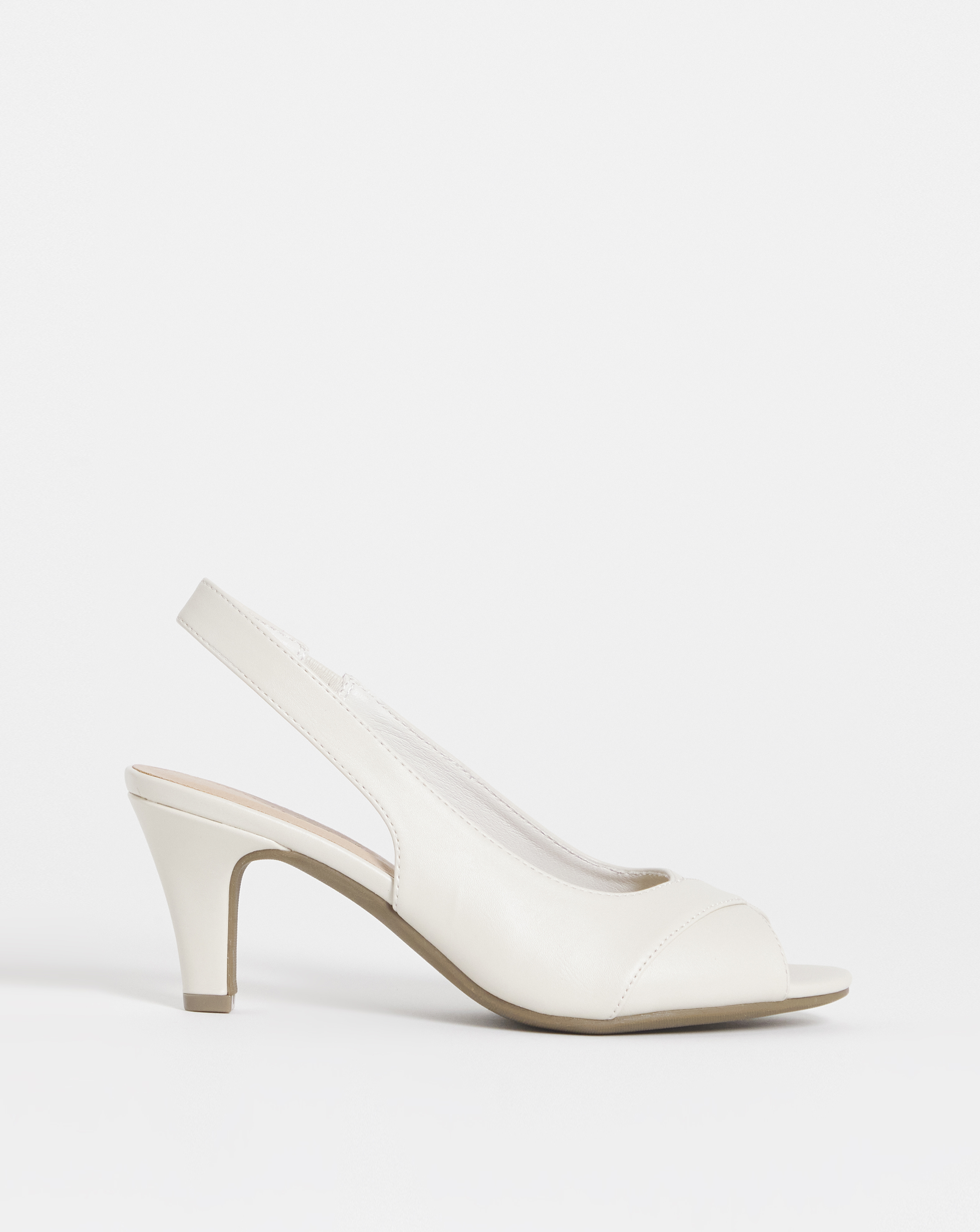 Peep Toe Heeled Slingbacks Ex Wide