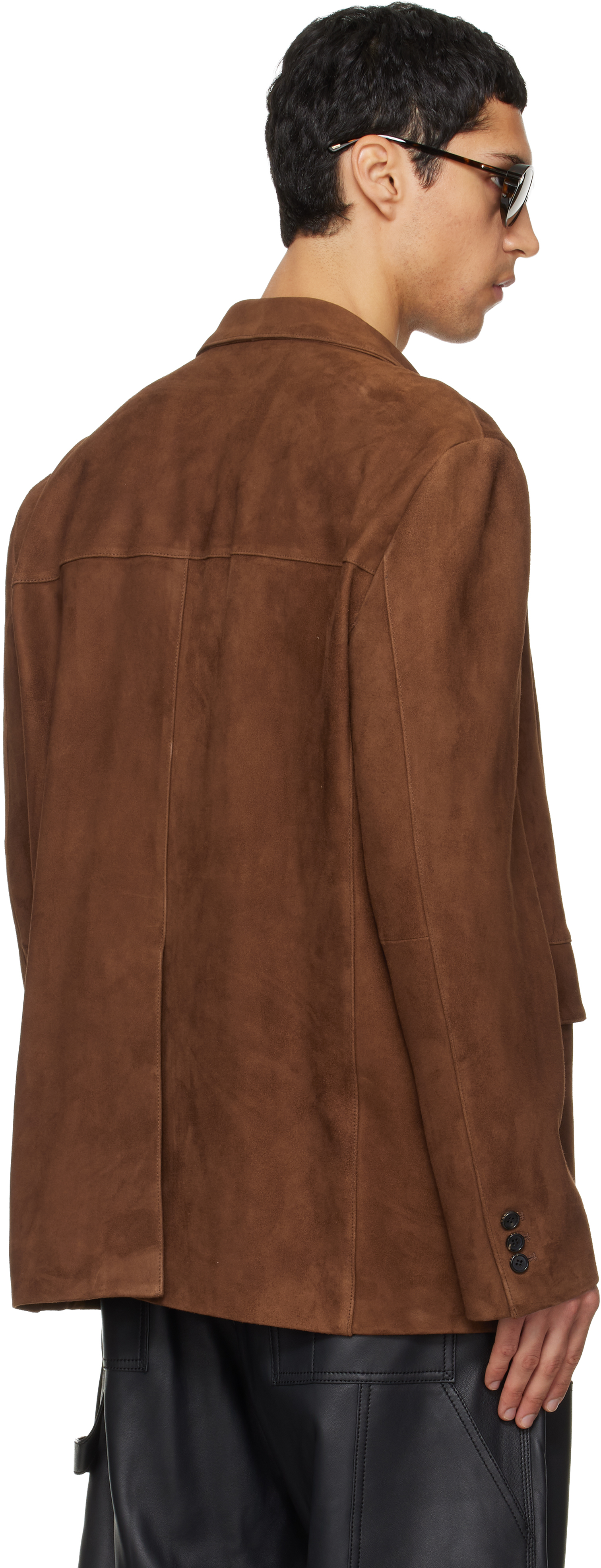 Brown Tailored Suede Blazer