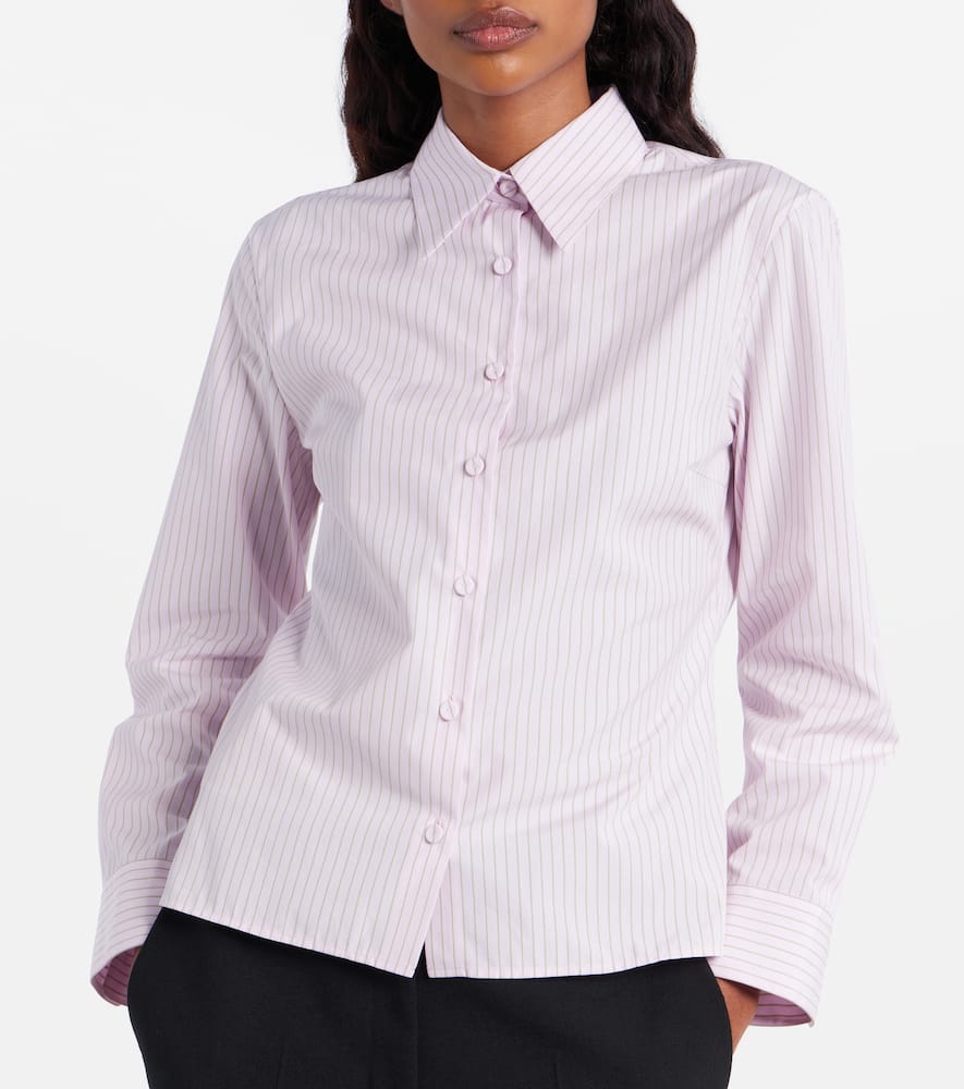 Pinstripe cotton poplin shirt