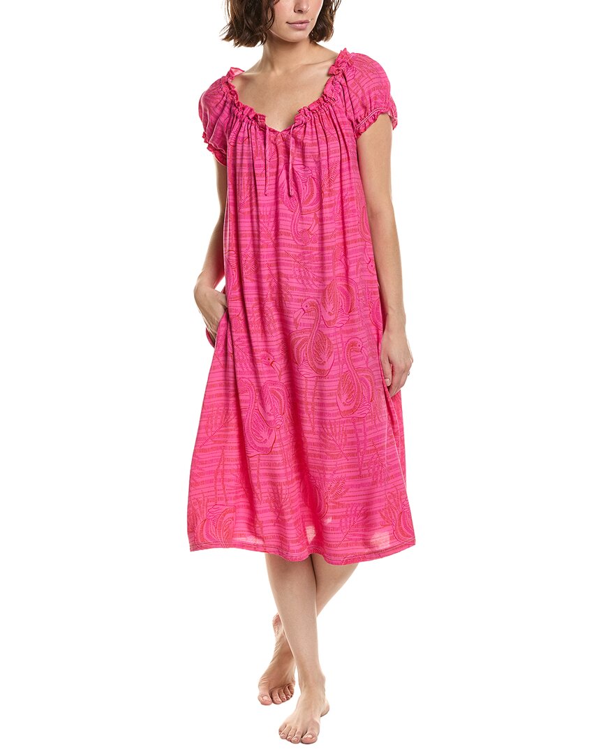 Shirred Lounge Midi Sleepshirt