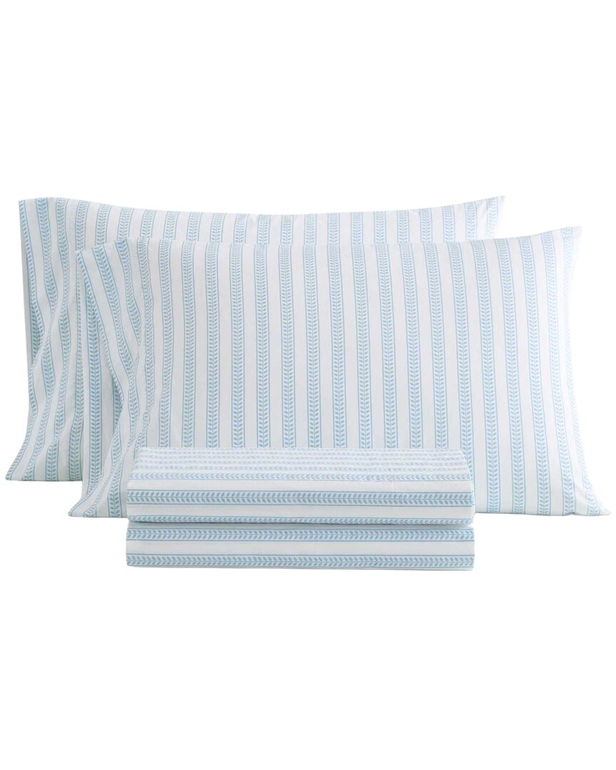Leaf Stripe Cotton Sheet Set
