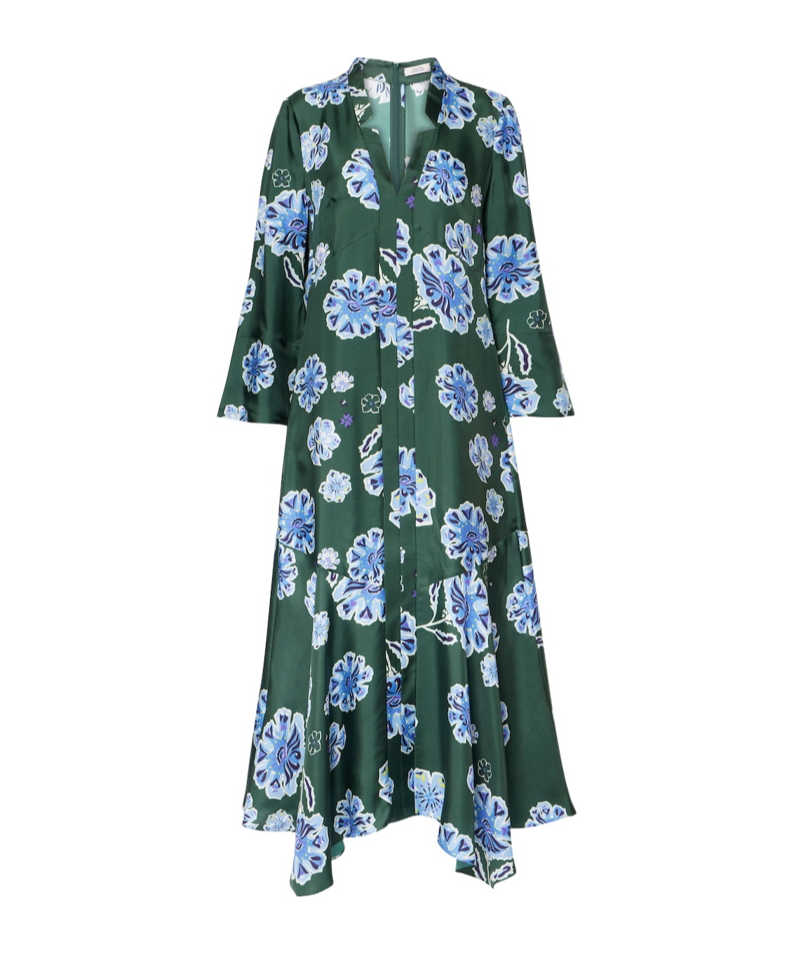 Big Garden floral silk twill midi dress