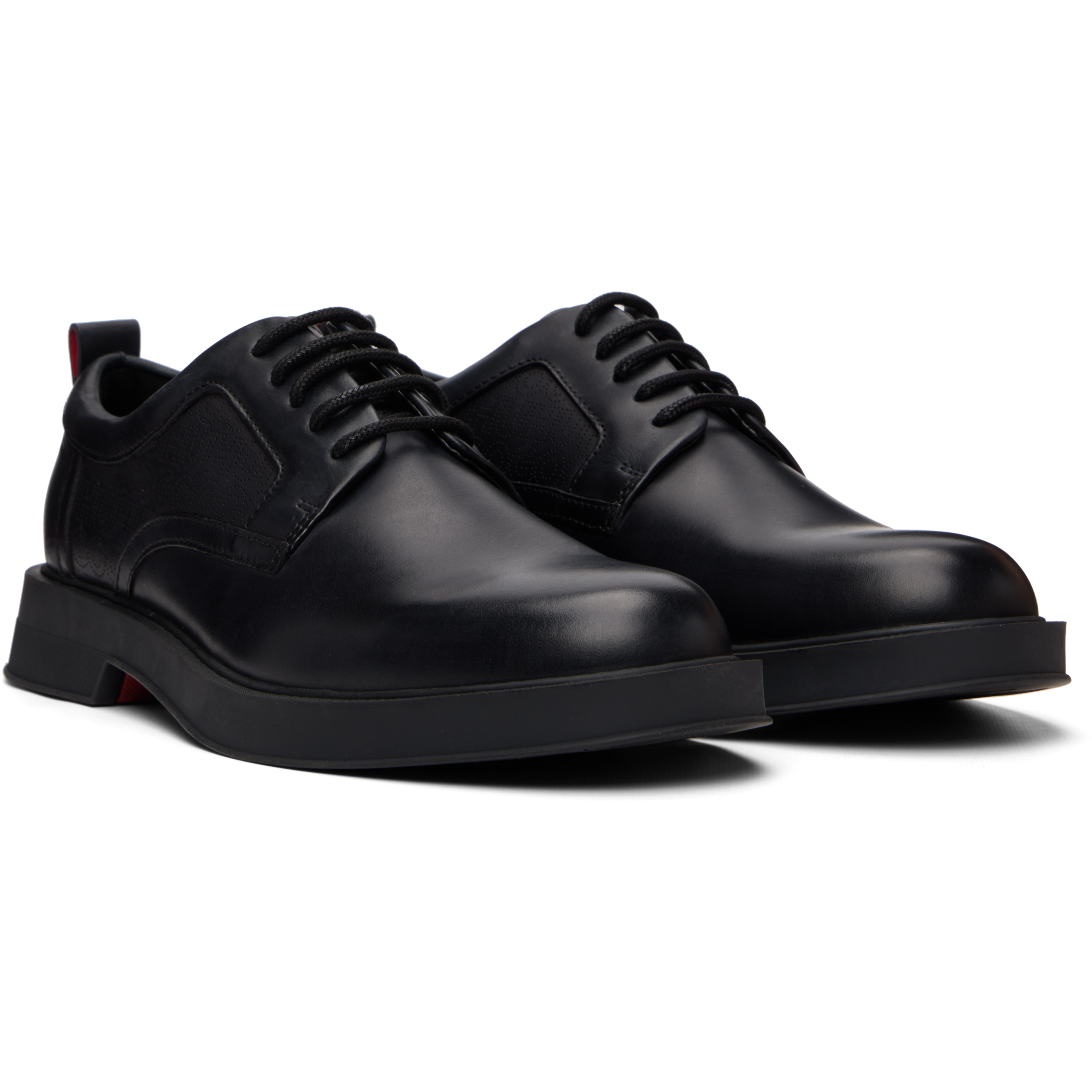 Black Perforated Monograms Leather Derbys