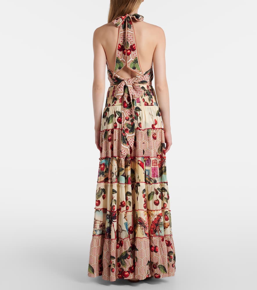 Notes From The Road printed silk maxi skirt