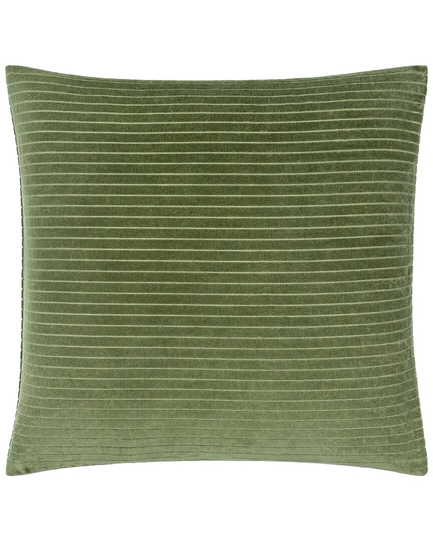 Surya Cotton Velvet Stripes Accent Pillow