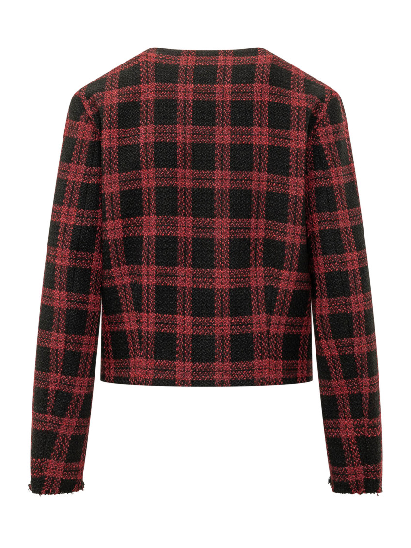 Red Round Neck Trench Coat