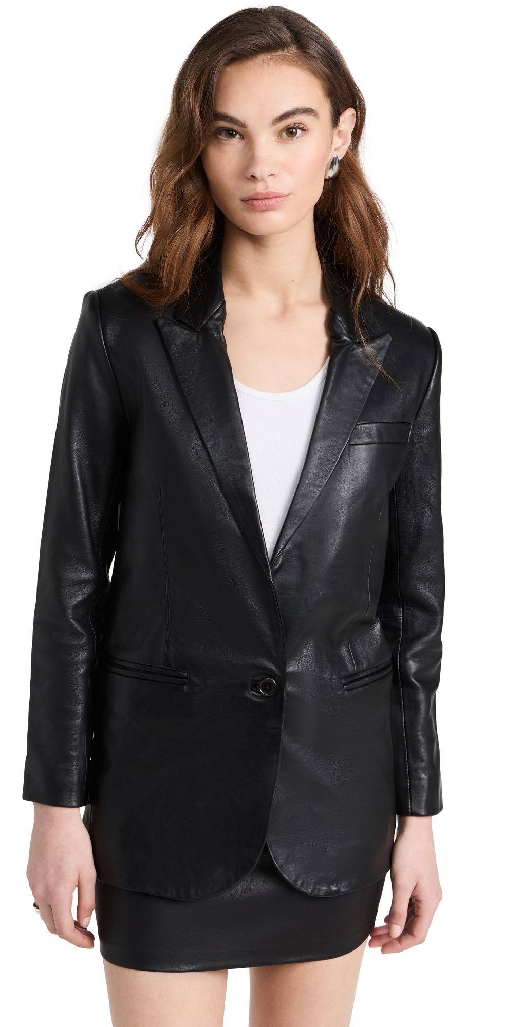 Leather Blazer Black