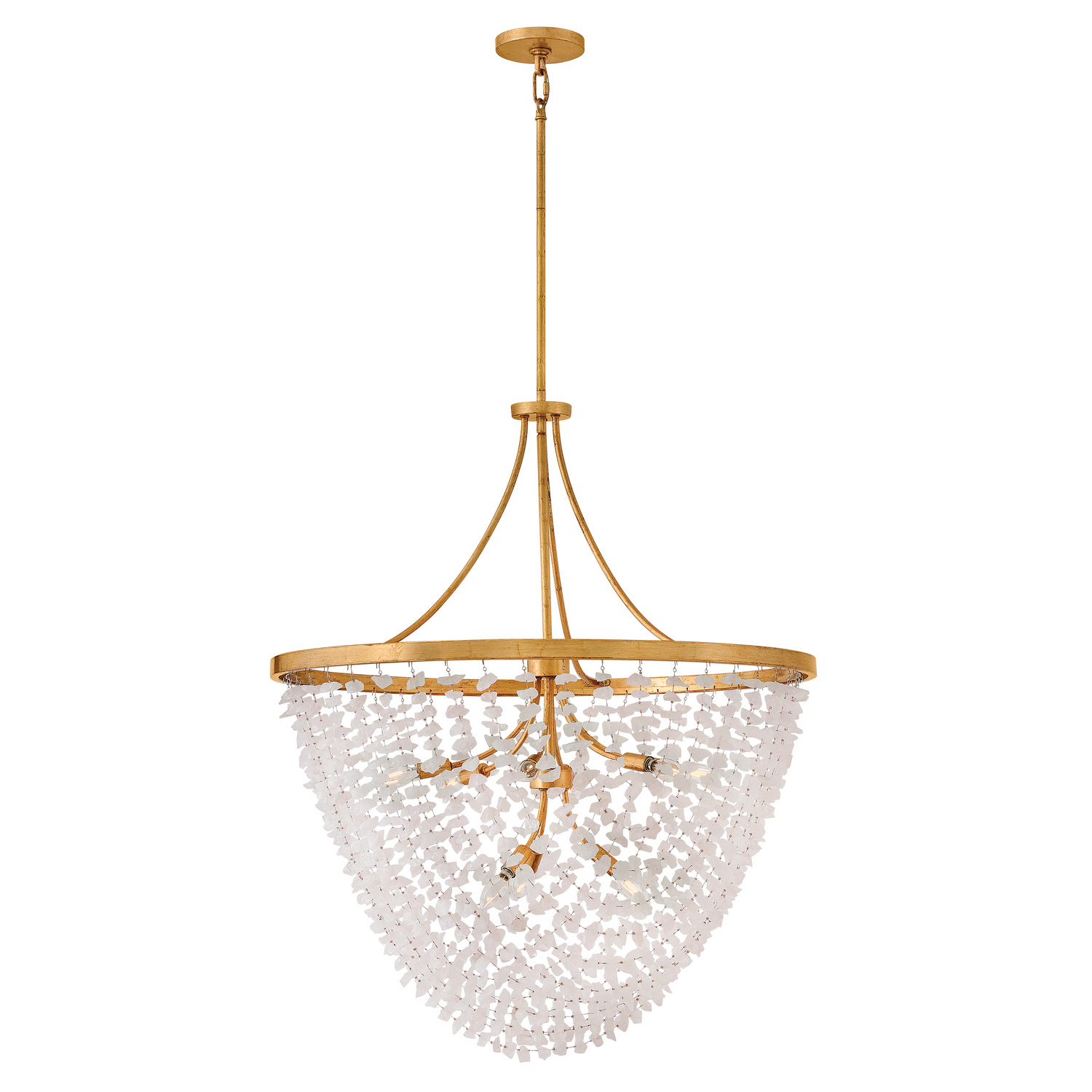 Distressed Brass LED Chandelier from the Myra Collection