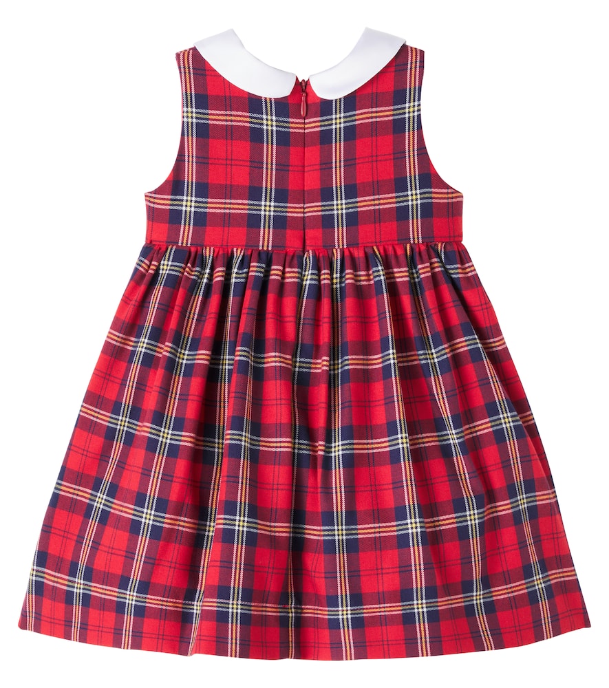 Baby plaid cotton-blend dress