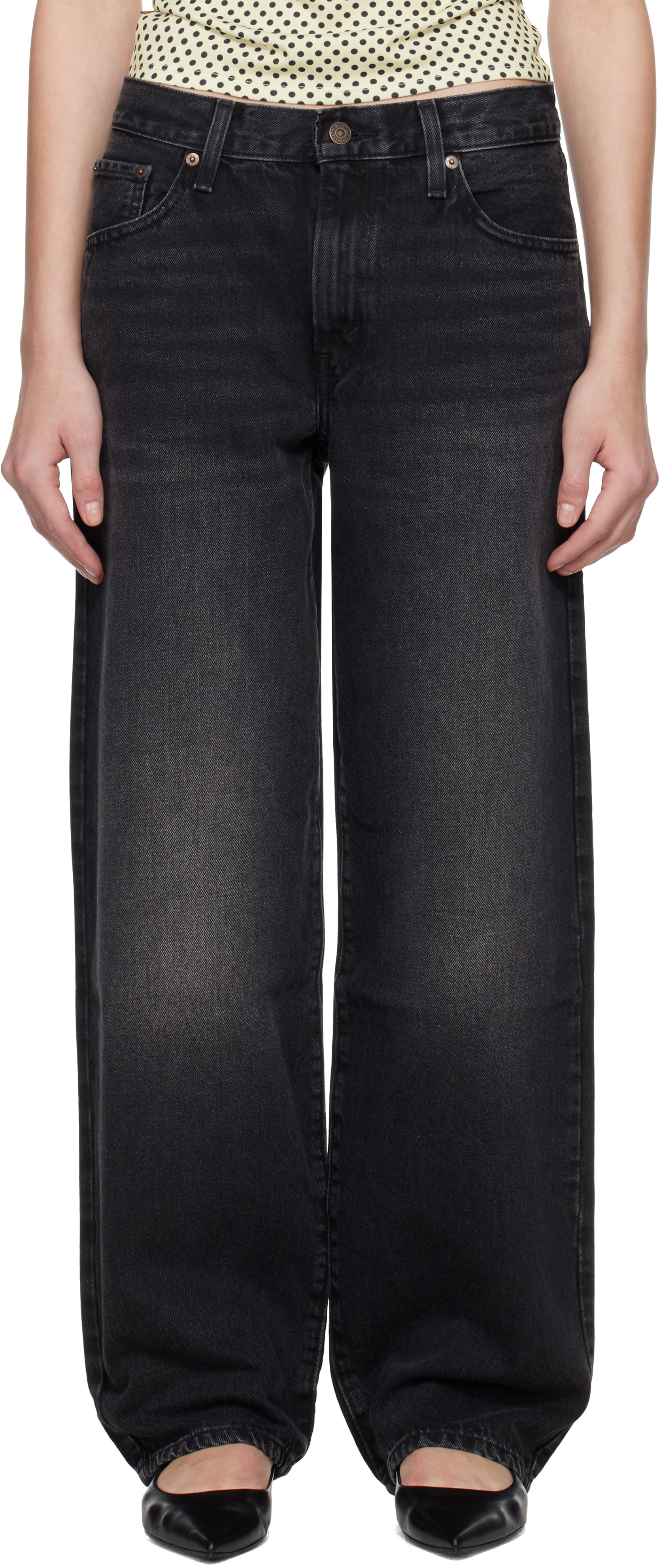 Levi's Black Baggy Dad Jeans