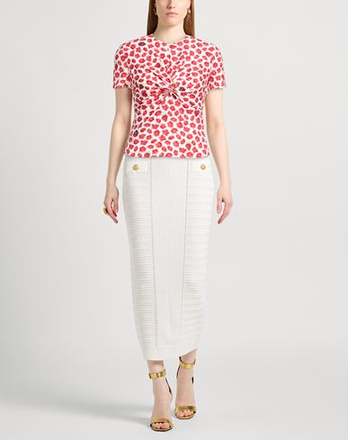 Woman Top Red Size 2 Silk, Elastane