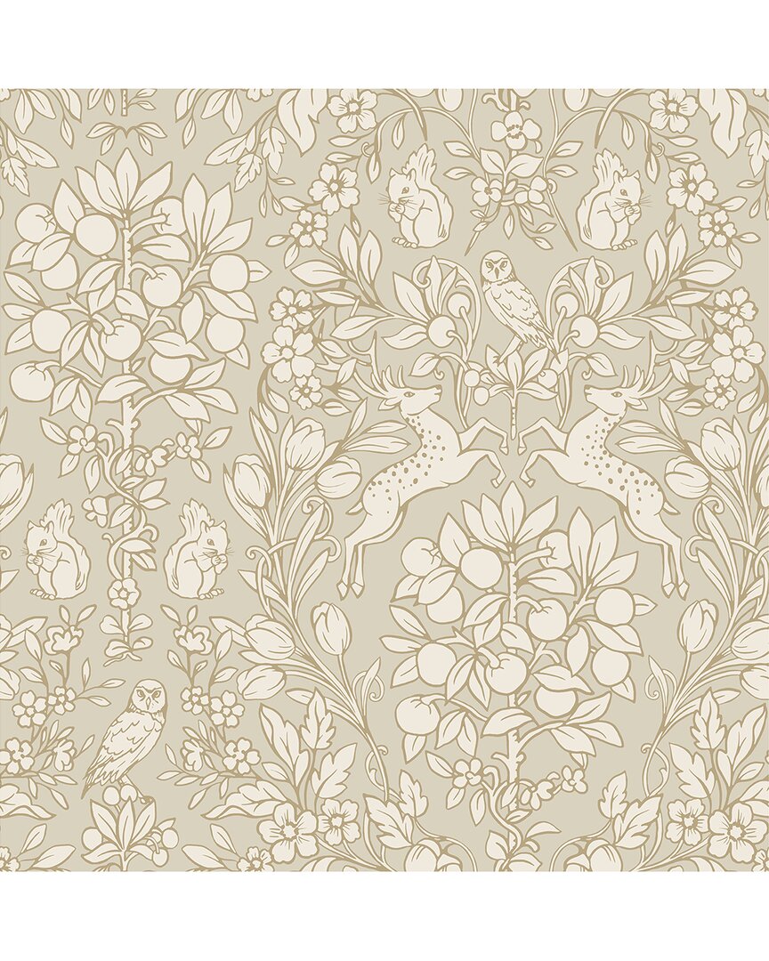 NuWallpaper Taupe Enchanted Peel & Stick Wallpaper