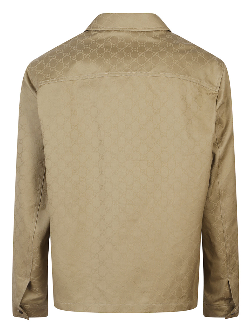 Beige Shirt Collar Jacket