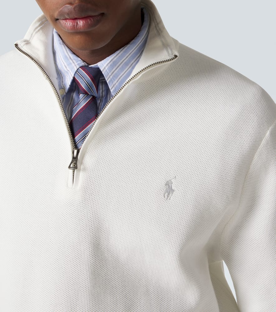 Logo cotton half-zip sweater
