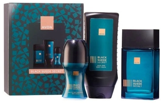 Avon Black Suede Secret Set edt/ + gel/da/bagno/250ml + deo/ro