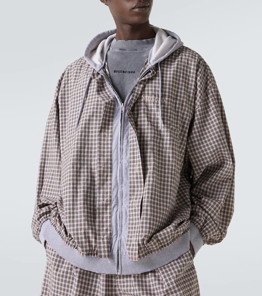 Checked cotton poplin jacket
