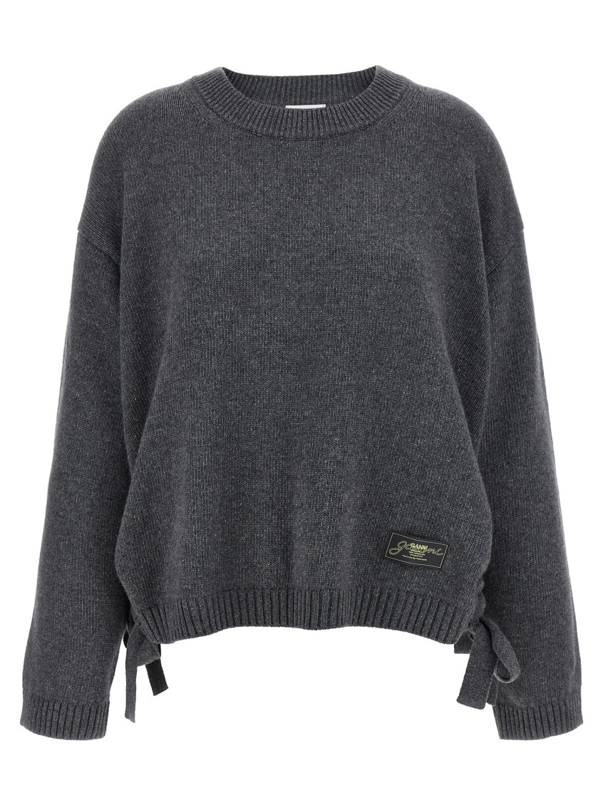 Side Laces Sweater Sweaters And Cardigans Gray