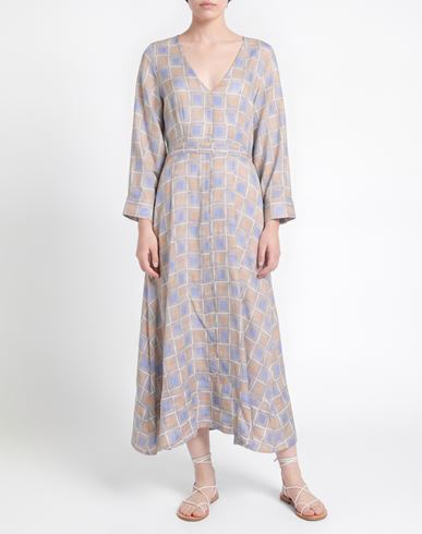 Woman Midi dress Light blue Size 6 Cotton