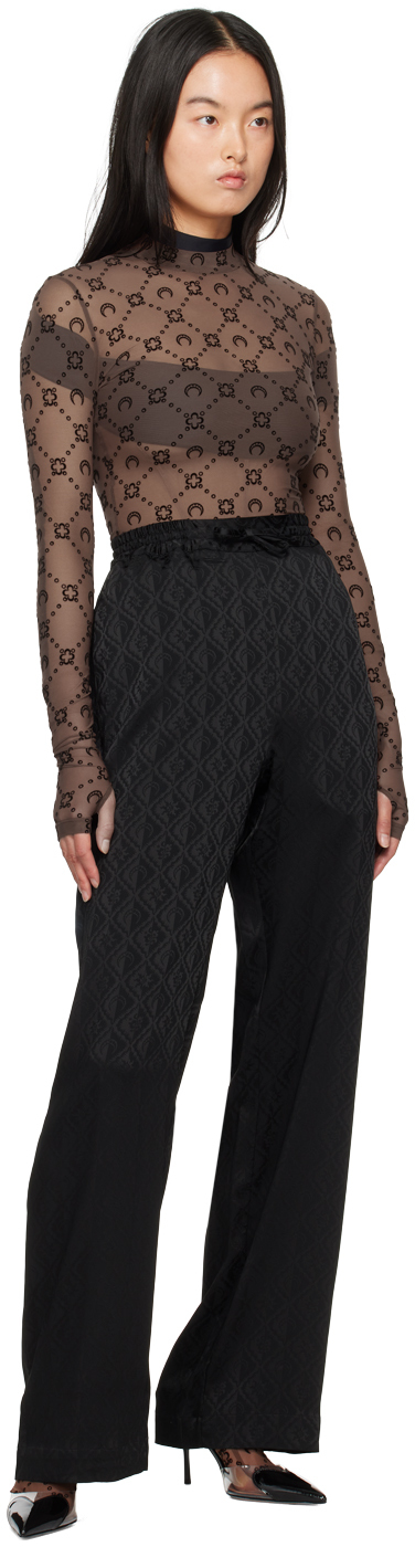 Marine Serre SSENSE Exclusive Brown Moonogram Second Skin Turtleneck