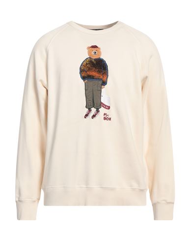 Man Sweatshirt Cream Size XL Cotton