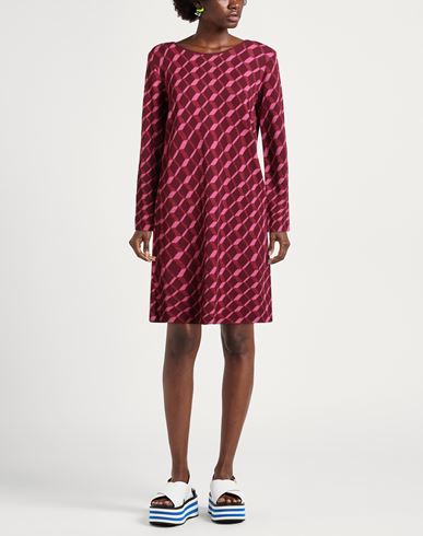 Malìparmi Woman Mini dress Burgundy Size XL Viscose, Polyester, Metallic fiber
