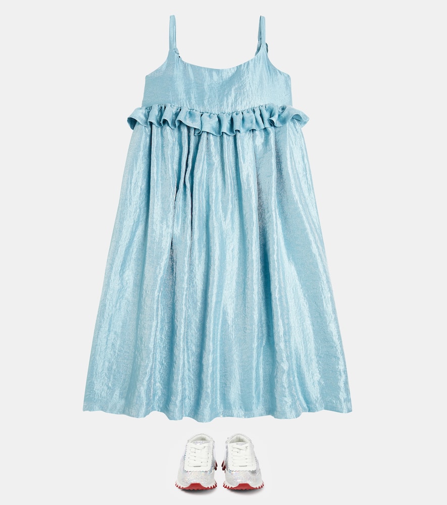 Ruffle-trimmed lamé dress