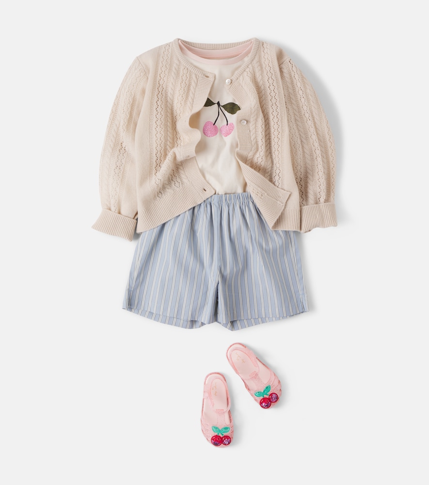Konges Sløjd Azur set of 3 striped cotton poplin shorts