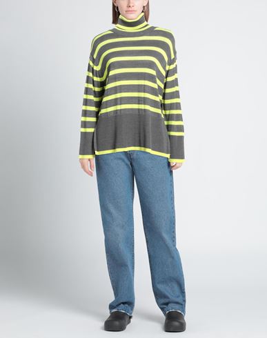 B. yu Woman Turtleneck Charcoal Size S Merino Wool, Acrylic
