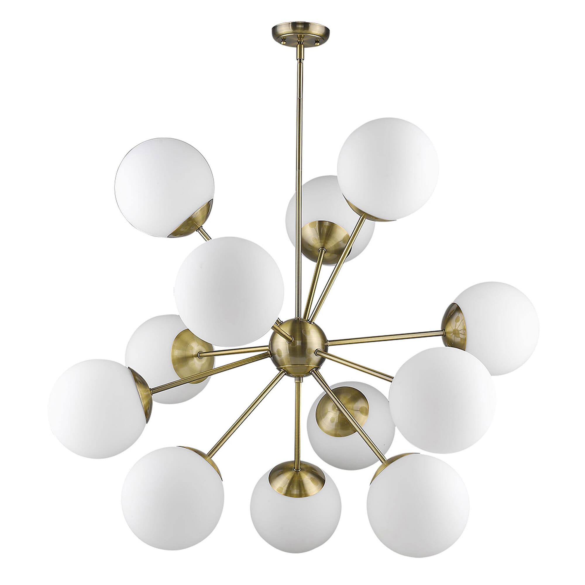 Antique Brass 12 Light Chandelier from the Solea Collection