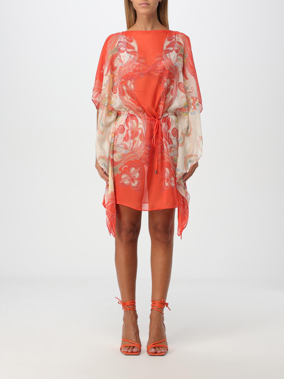 Paisley-print silk kaftan dress - Red