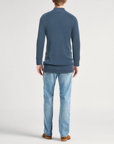 Man Turtleneck Slate blue Size 40 Virgin Wool