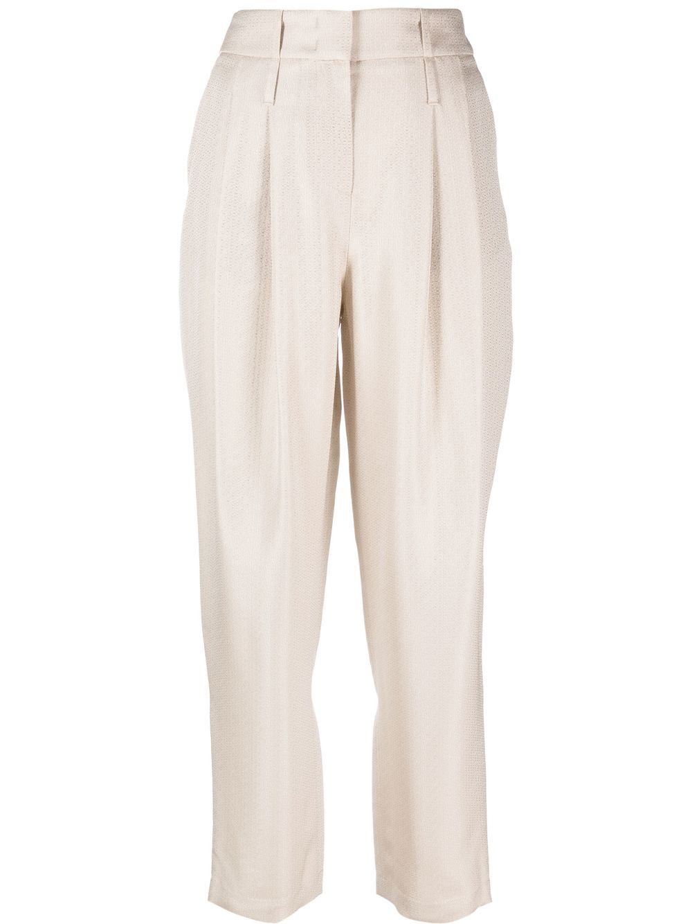 High-waisted tailored trousers - Neutrals