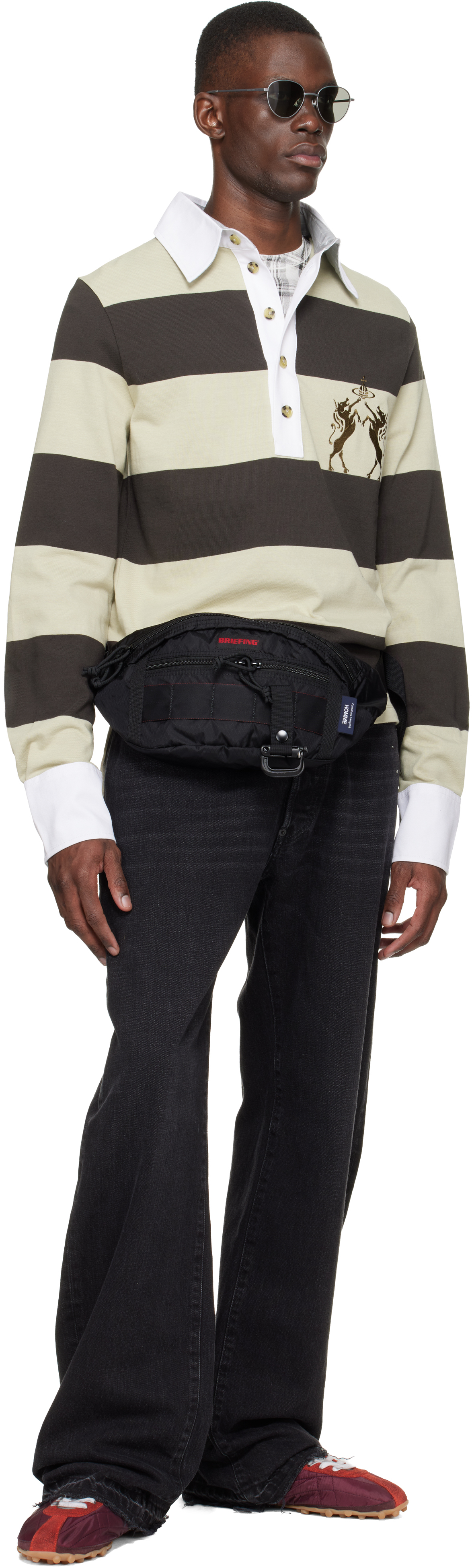 Black BRIEFING Edition Nylon Diamond Rip Belt Bag