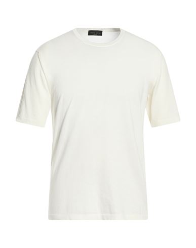 Man Sweater Ivory Size 38 Cotton