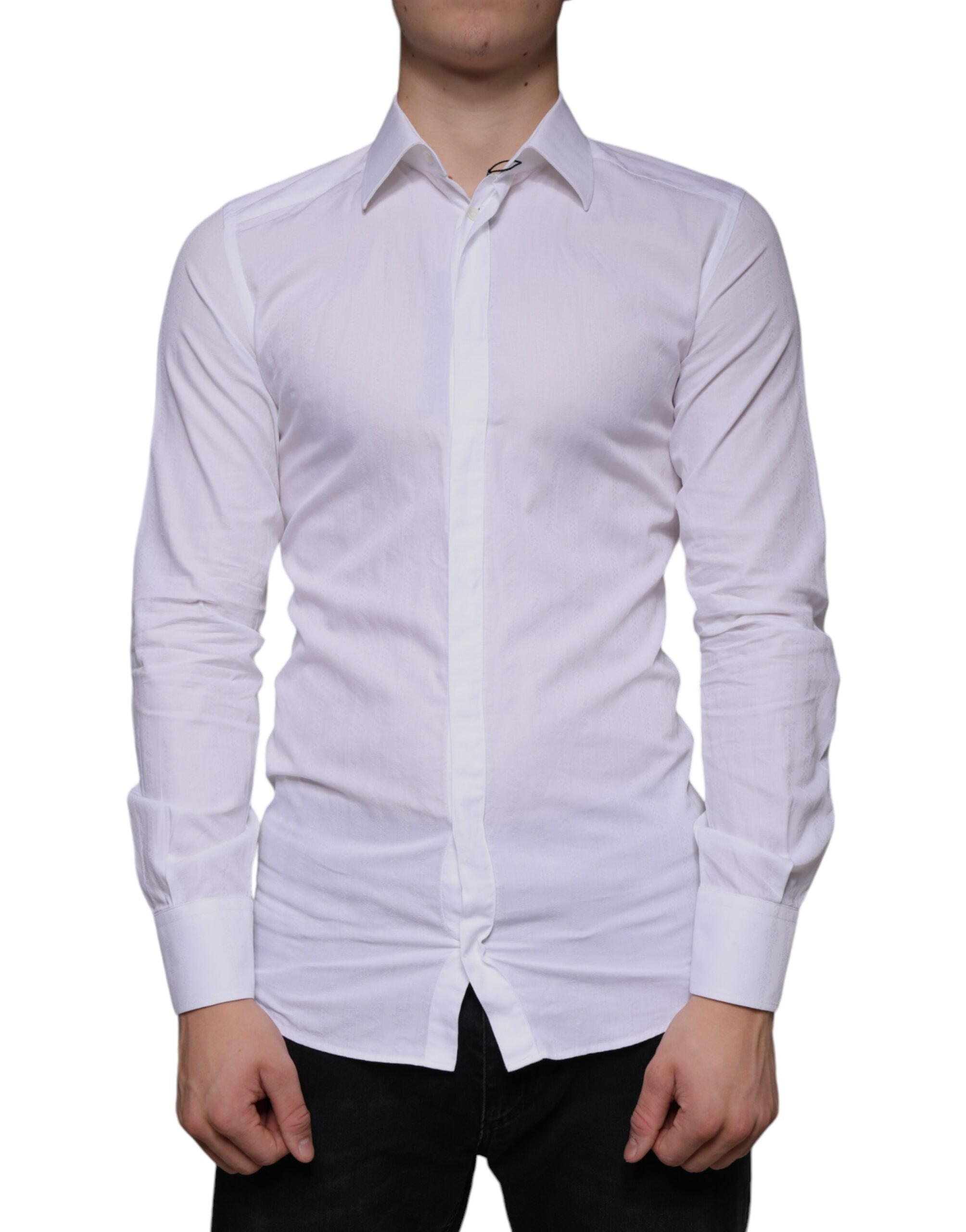 Slim-Fit Cotton Dress Shirt — White