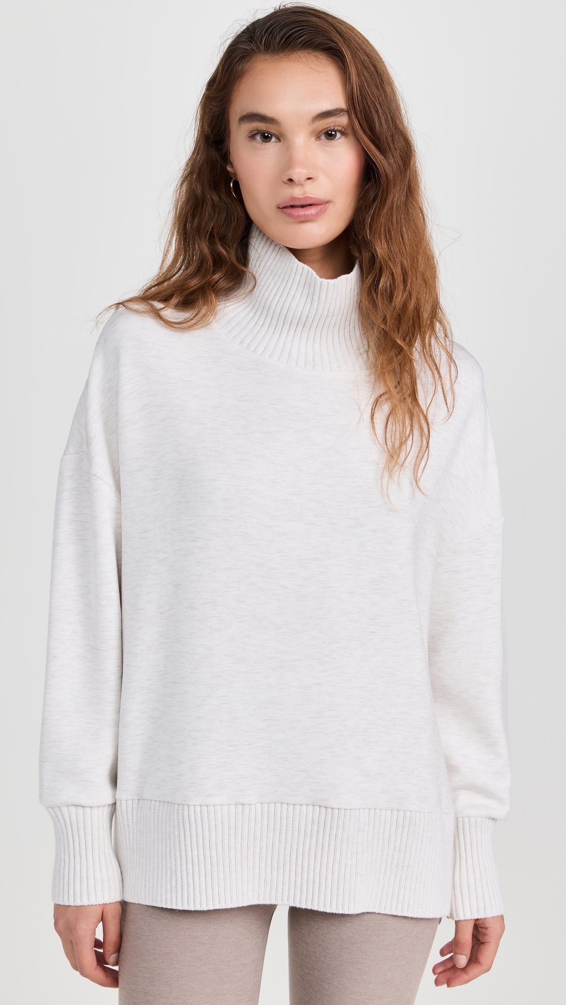 Barker High Neck Sweatshirt Ivory Marl