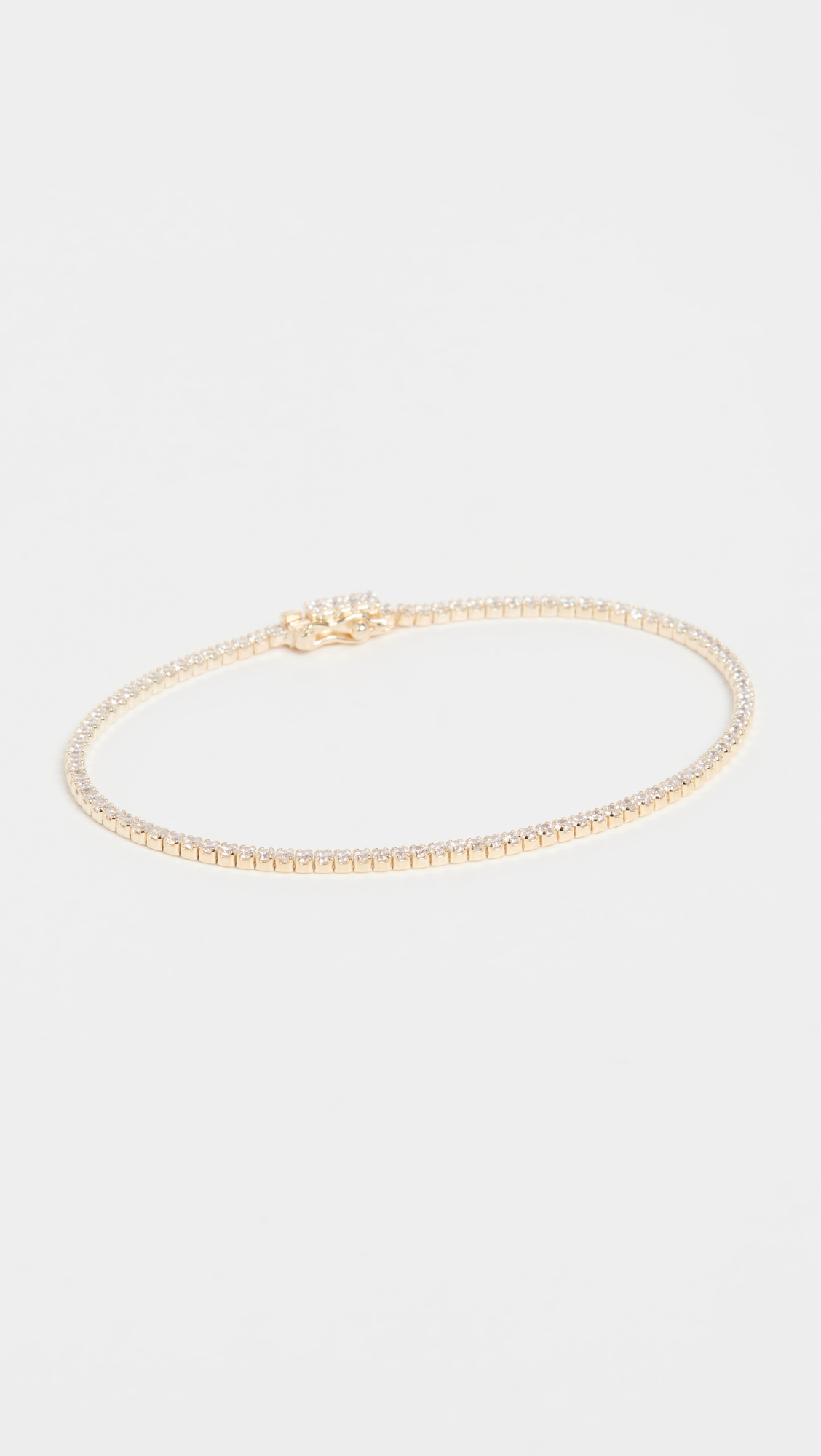 Classic Thin Tennis Bracelet Gold One Size