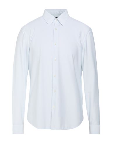 Man Shirt Sky blue Size L Cotton, Polyester