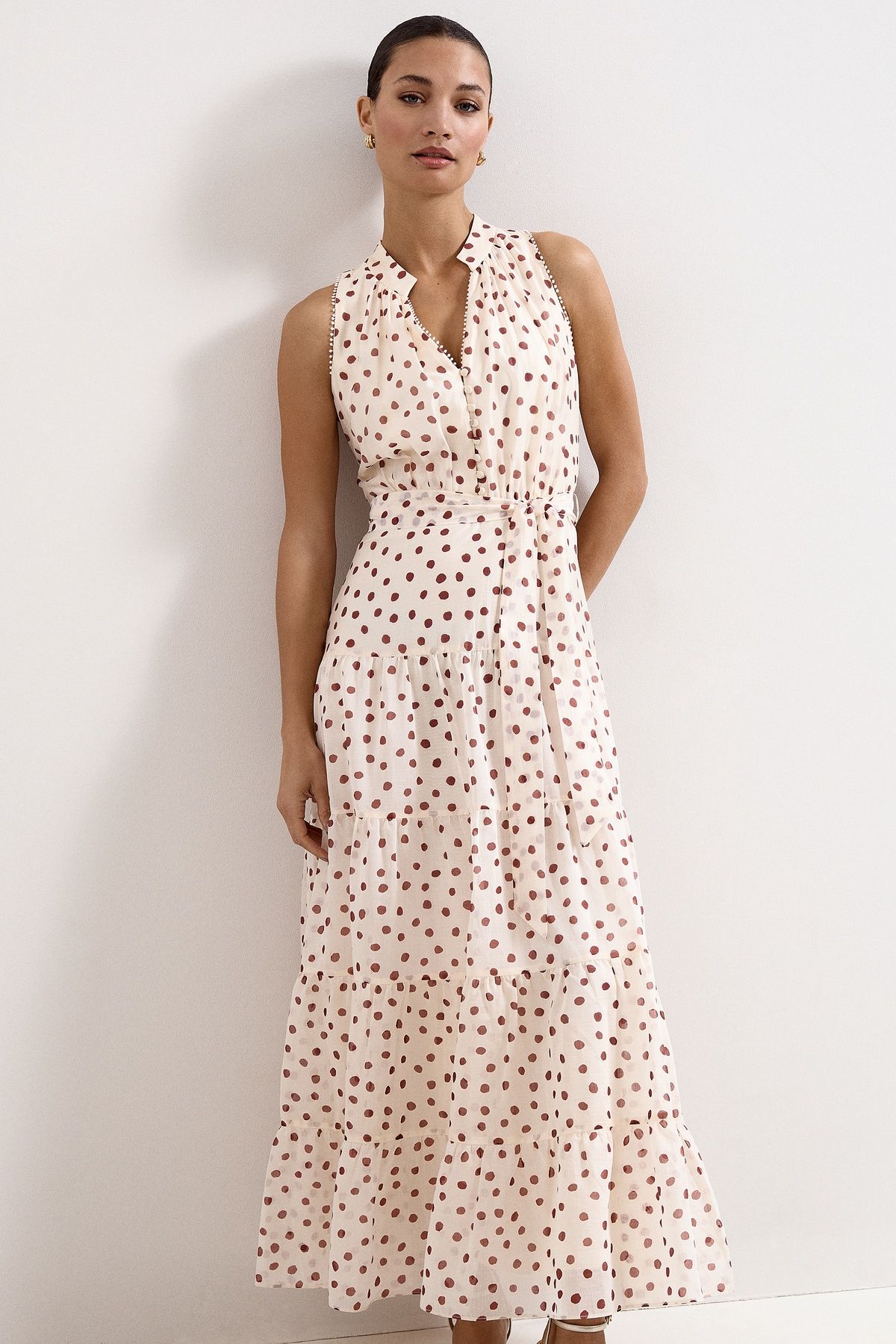 Phase Eight Women's Nita Polka Dot Maxi Dress in Crea