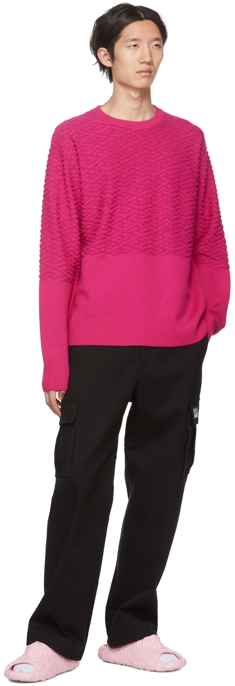 베르사체 남성 핑크 메두사 디멘션 슬라이드 샌들