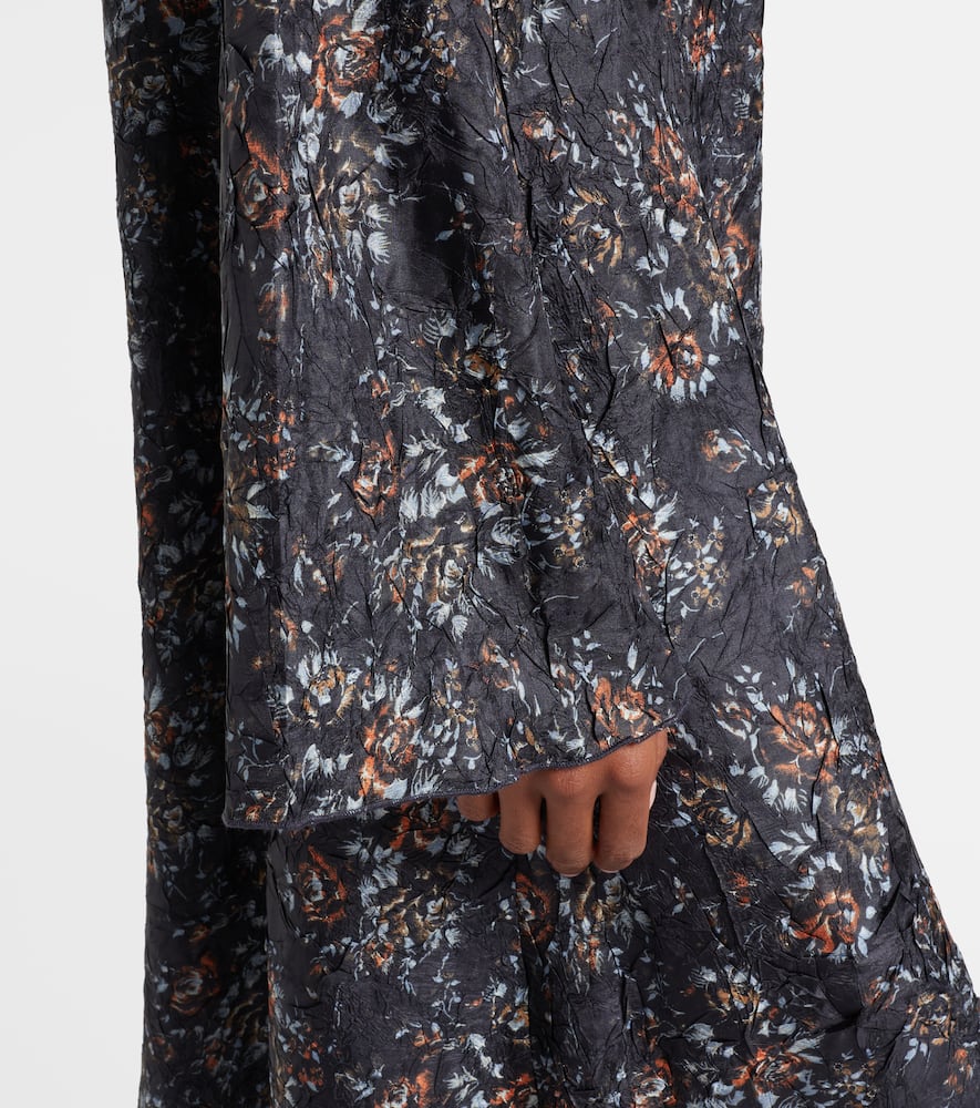 Floral ruffled midi dress