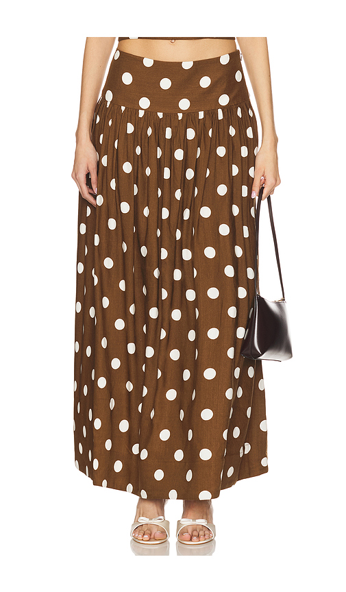 MAJORELLE JUPE LONGUE en Brown. L. Also en