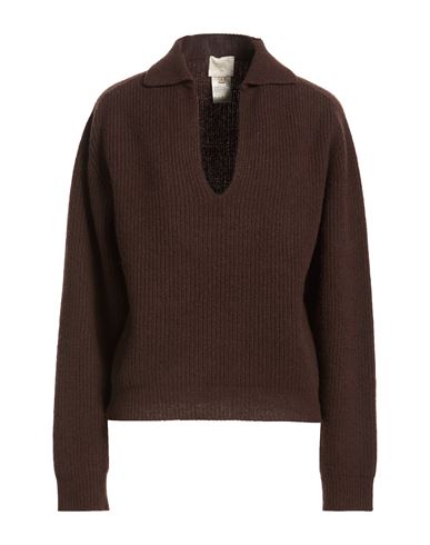 Chocolat Woman Sweater Chocolate brown Size M Merino Wool