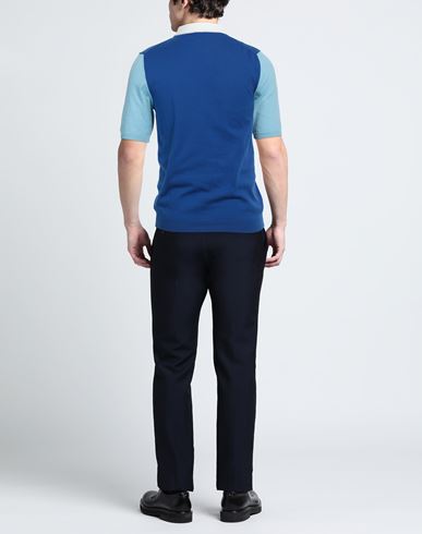 Man Sweater Bright blue Size 38 Cotton