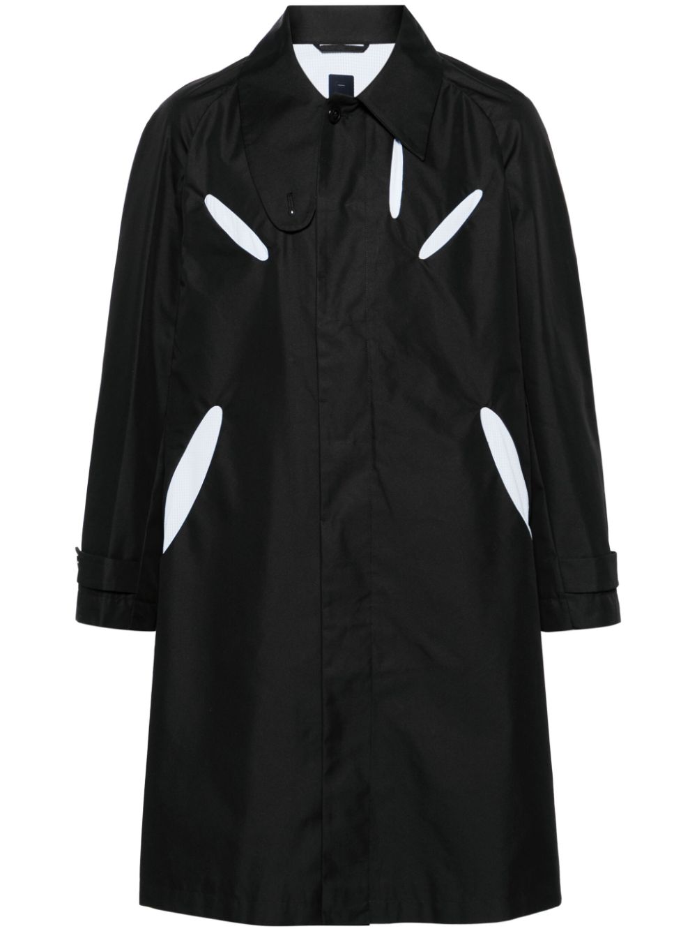 Aperture cut-out trench coat - Black