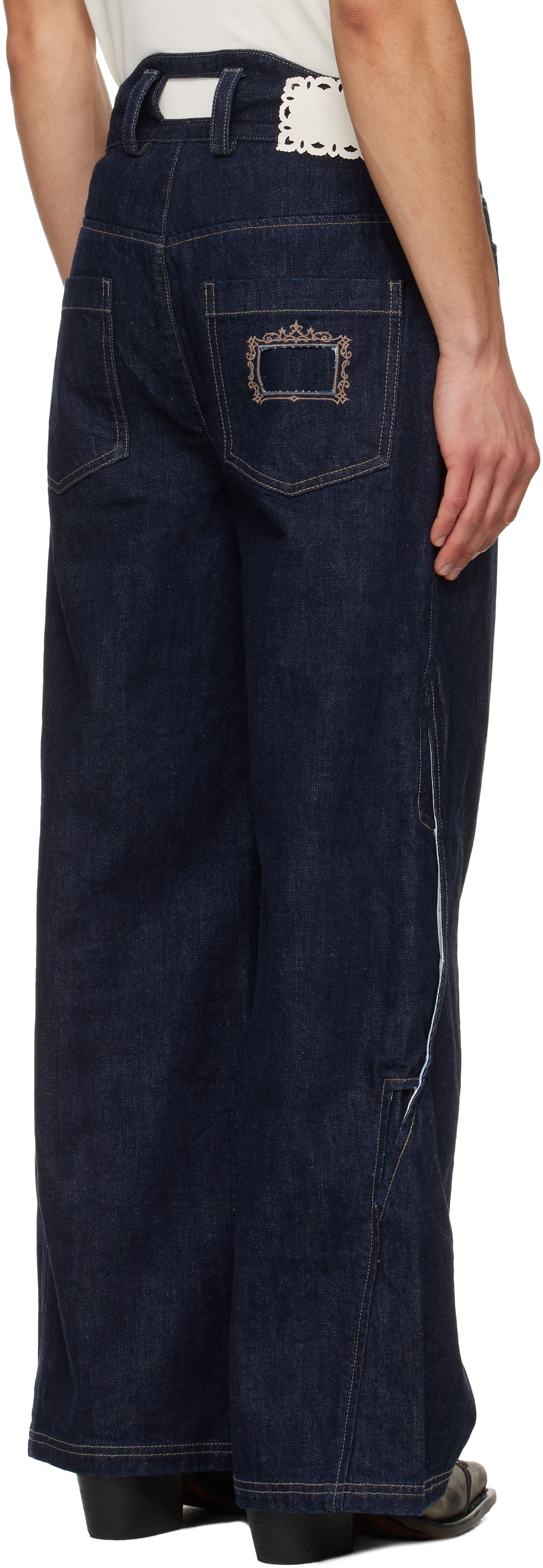 Navy Arrows Pocket Selvedge Jeans